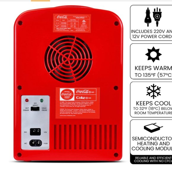 BRAND NEW Coca-Cola mini fridge, portable cooler/warmer - Picture 3 of 4